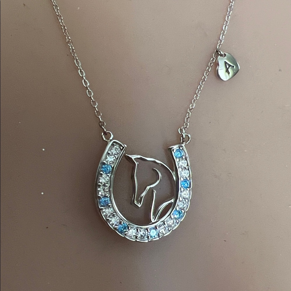 Elegant Silver (A)Horse Pendant Necklace adjustable 18 inch to 16 - Picture 4 of 9